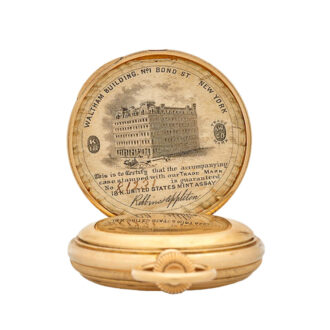 An American 18 carat gold full hunter pocket watch Circa 1870