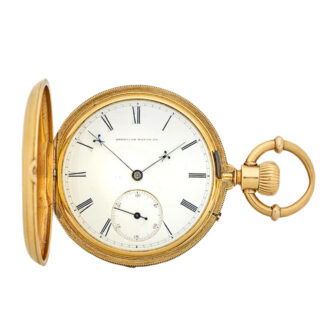 An American 18 carat gold full hunter pocket watch Circa 1872