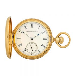 An American 18 carat gold full hunter pocket watch Circa 1872