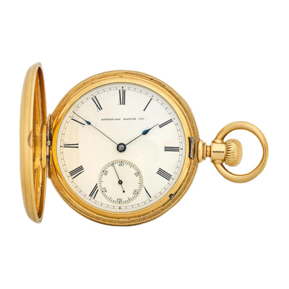 An American 18 carat gold full hunter pocket watch Circa 1872