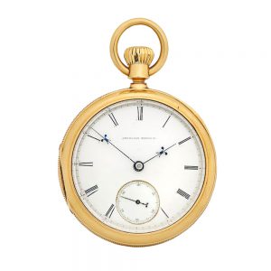 American 18 carat gold full hunter cased pocket watch Circa 1870
