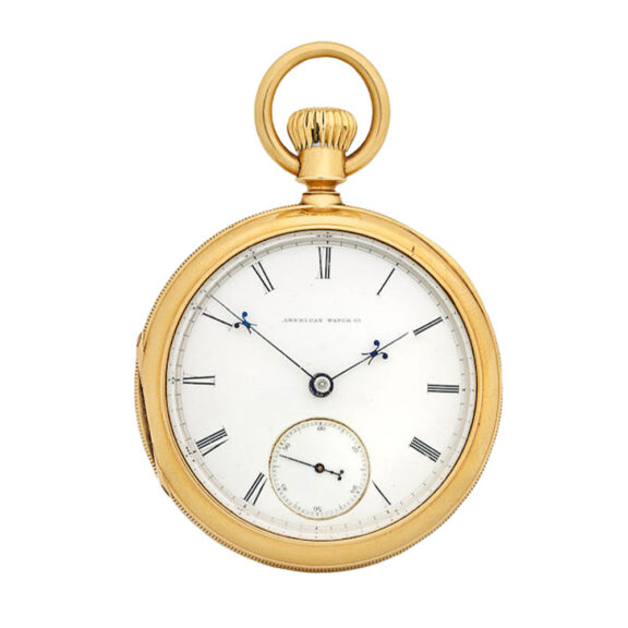 American 18 carat gold full hunter cased pocket watch Circa 1870