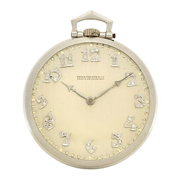 A Swiss platinum dress watch with diamond numerals