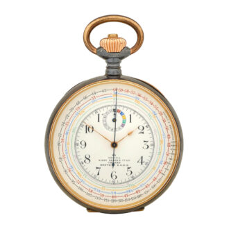 A Swiss gunmetal double dial tachymeter chronograph Circa 1906