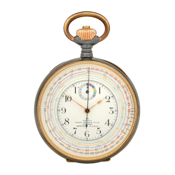 A Swiss gunmetal double dial tachymeter chronograph Circa 1906