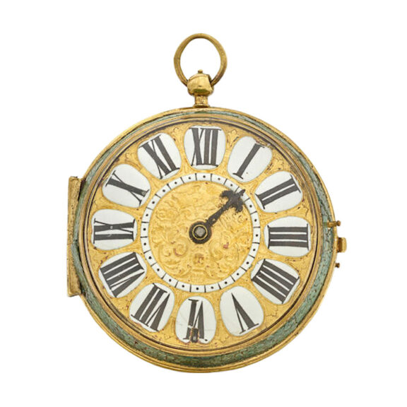 Oignon watch with mock pendulum & enamel portrait Circa 1695