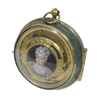 Oignon watch with mock pendulum & enamel portrait Circa 1695