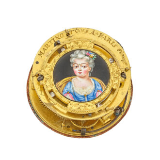 Oignon watch with mock pendulum & enamel portrait Circa 1695