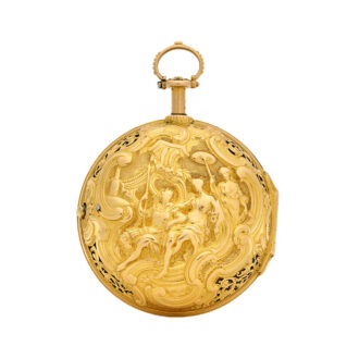 An English repoussé gold quarter repeating cylinder Circa 1750