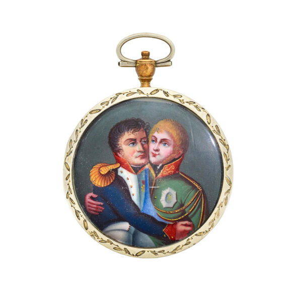 Verge with portrait of Napoleon & Tsar Alexander Circa 1807