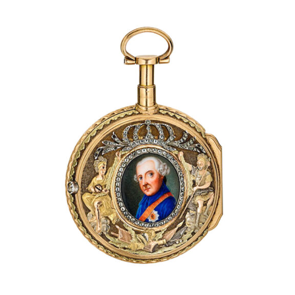 A remarkable Swiss verge honoring Frederick the Great Circa 1774