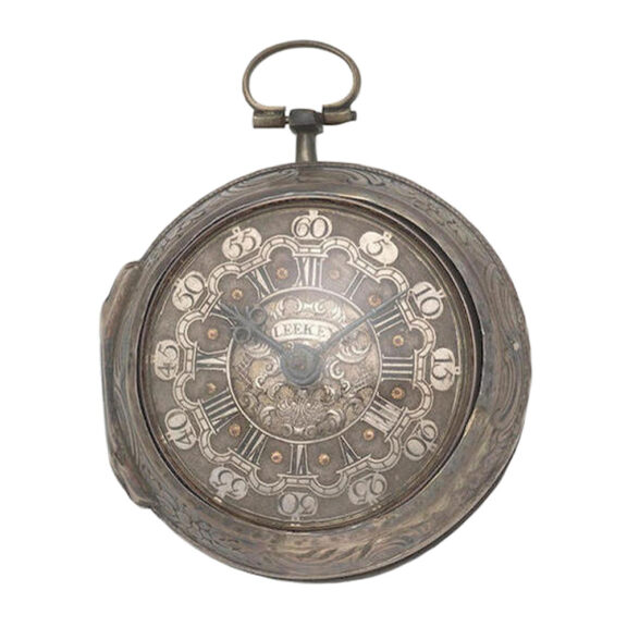 An English silver key wind verge watch in pair cases Circa 1737 An English silver key wind verge watch in pair cases Circa 1737