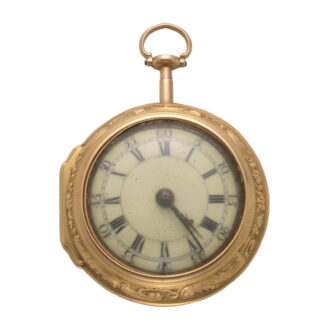 An English gold verge watch with repousse decoration Circa 1752