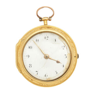 An English gold open face pair cased verge watch Circa 1730
