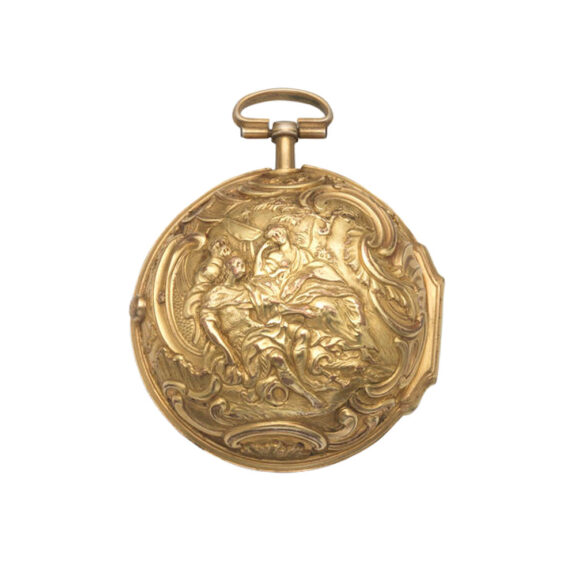 An English gold verge with repousse decoration Circa 1750
