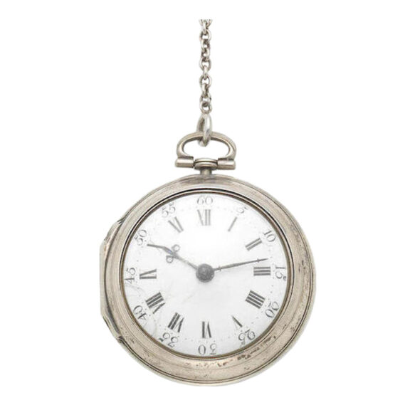 An English silver verge with decorative movement Circa 1768 An English silver verge with decorative movement Circa 1768
