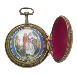 A Swiss gilt metal verge with concealed erotic scene Circa 1780