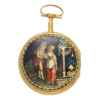 French gilt metal open faced verge pocket watch Circa 1800