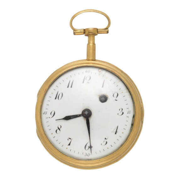 French gilt metal open faced verge pocket watch Circa 1800 French gilt metal open faced verge pocket watch Circa 1800