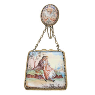 An unusual Swiss form watch with enamel decoration Circa 1810