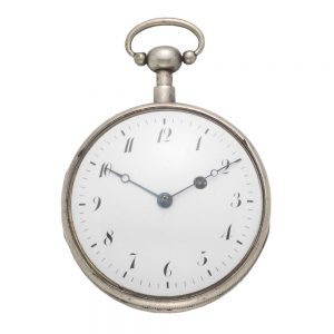 French silver quarter repeating cylinder pocket watch Circa 1820