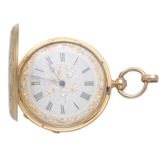 Swiss gold and enamel hunting cased cylinder watch Circa 1830