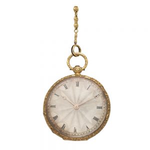 A French 18 carat gold open face cylinder watch Circa 1850