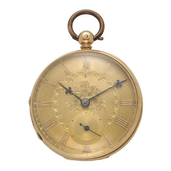 An English 18 carat gold open face lever pocket watch Circa 1902