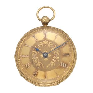 An English 18 carat open face lever pocket watch Circa 1849