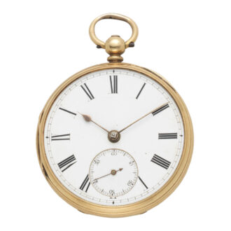 An English 18 carat gold open face lever pocket watch Circa 1876