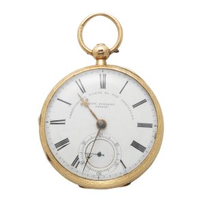 English 18 carat gold open face lever pocket watch Circa 1894