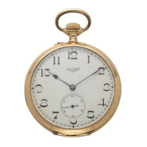 Swiss 18K gold open faced lever pocket watch Circa 1920