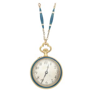 Swiss 18k gold, enamel and stone set fob watch Circa 1900