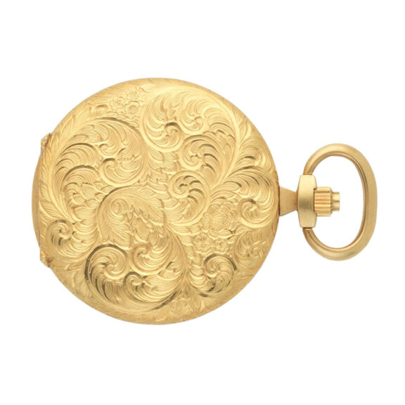 A Swiss 18 carat gold slim full hunter pocket watch Circa 1970