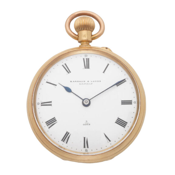 An English gold open face lever pocket watch Circa 1896