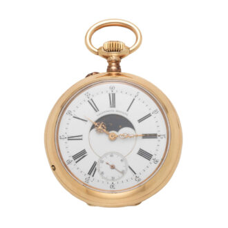 Swiss gilt metal dual dial lever with moon phase Circa 1910