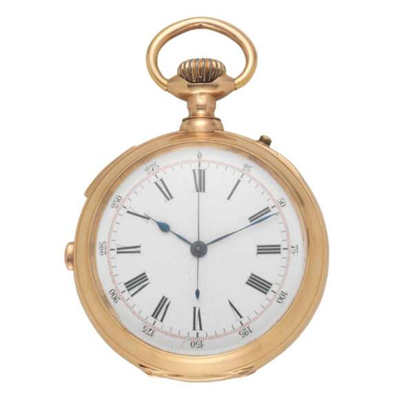A Swiss gold quarter repeating lever chronograph Circa 1900