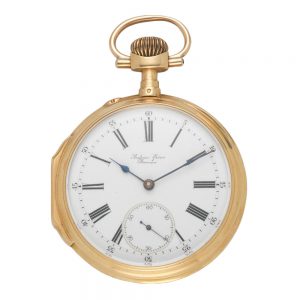 A French 18 carat gold open face lever pocket watch Circa 1910