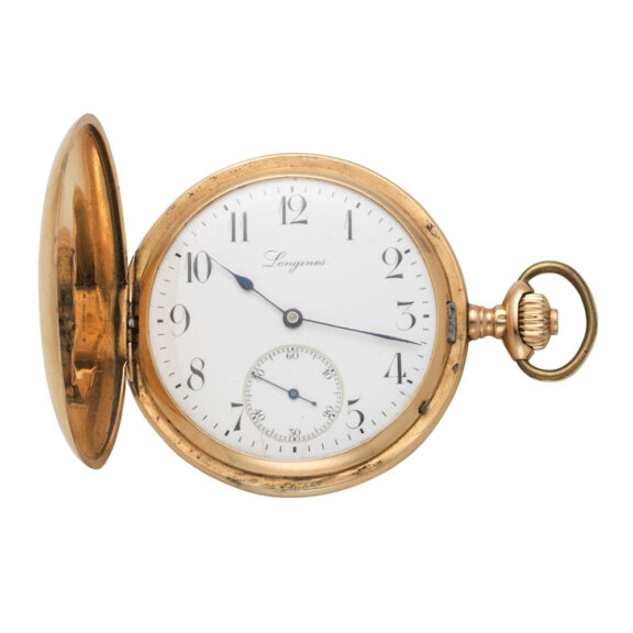 A Swiss 18 carat gold full hunter lever pocket watch Circa 1900