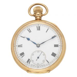 A Swiss 18 carat gold open face lever pocket watch Circa 1924