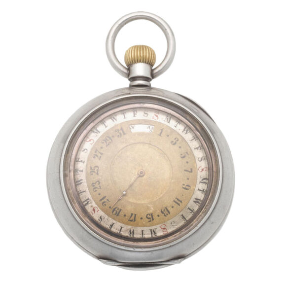Swiss silver dual dial lever watch with moon phase Circa 1908 Swiss silver dual dial lever watch with moon phase Circa 1908
