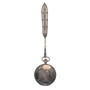A Swiss niello silver full hunter lever pocket watch Circa 1900