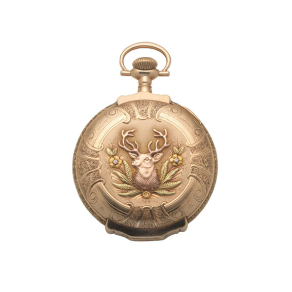Swiss three colour gold full hunter lever pocket watch Circa 1907