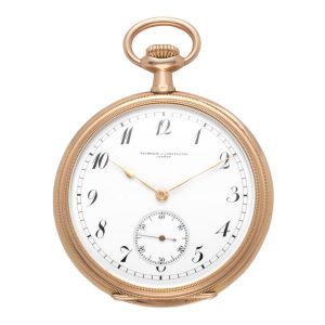 Swiss 14 carat rose gold open face lever pocket watch Circa 1920