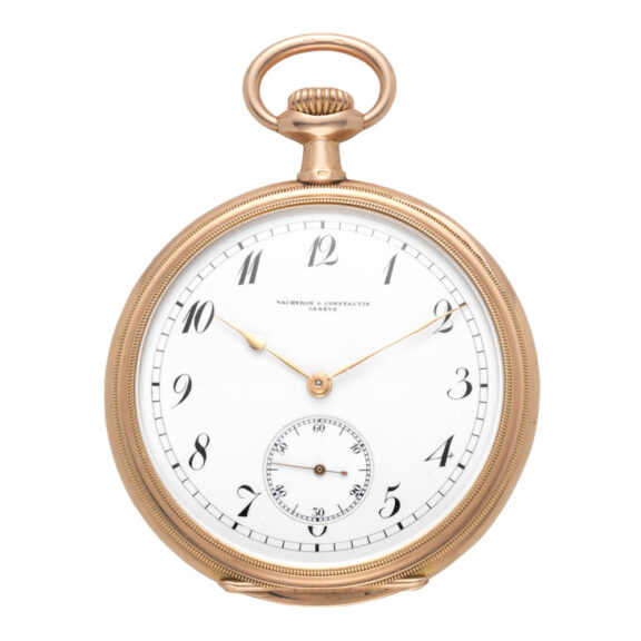 Swiss 14 carat rose gold open face lever pocket watch Circa 1920
