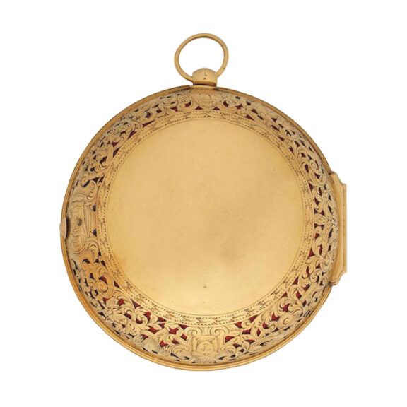 Very fine and rare gold verge clock watch in pair cases Circa 1702 Very fine and rare gold verge clock watch in pair cases Circa 1702