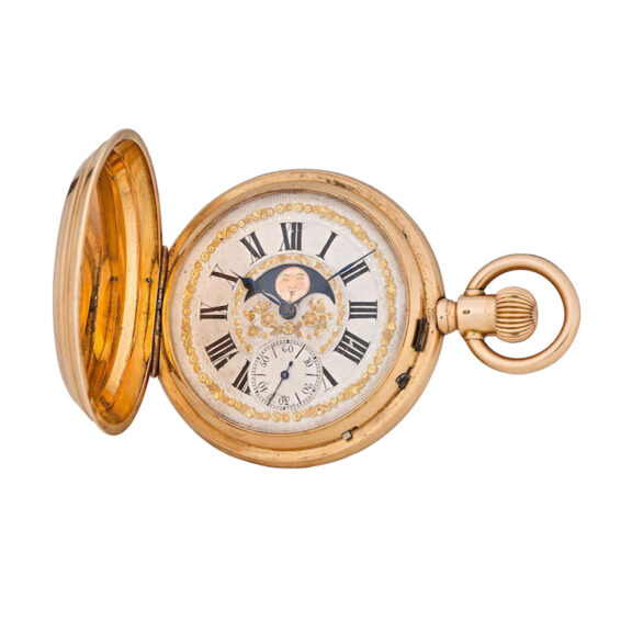 Swiss double dial calender with moon phase Circa 1875-1900 Swiss double dial calender with moon phase Circa 1875-1900