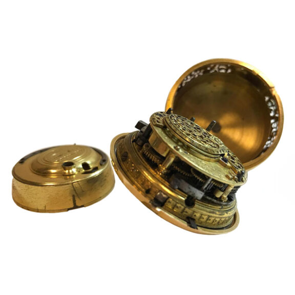 A rare Dutch gold pair cased quarter repeating verge Circa 1740 A rare Dutch gold pair cased quarter repeating verge Circa 1740