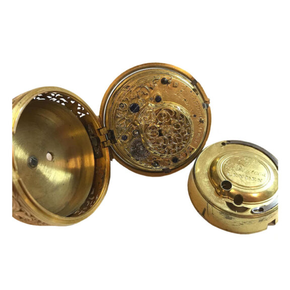 A rare Dutch gold pair cased quarter repeating verge Circa 1740 A rare Dutch gold pair cased quarter repeating verge Circa 1740
