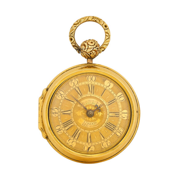 An English gold pair cased verge pocket watch Circa 1728